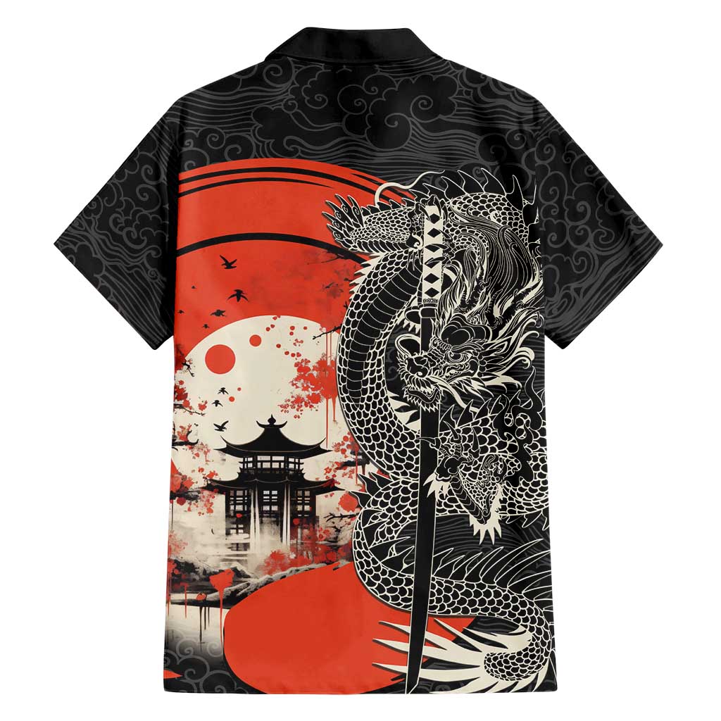 Japanese Dragon Katana Enso Family Matching Summer Maxi Dress and Hawaiian Shirt Japan Pagoda Seamless Cloud LT14 - Polynesian Pride