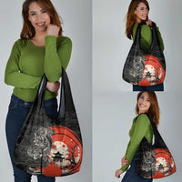 Japanese Dragon Katana Enso Grocery Bag Japan Pagoda Seamless Cloud - Polynesian Pride