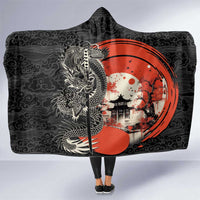 Japanese Dragon Katana Enso Hooded Blanket Japan Pagoda Seamless Cloud - Polynesian Pride