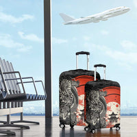 Japanese Dragon Katana Enso Luggage Cover Japan Pagoda Seamless Cloud - Polynesian Pride