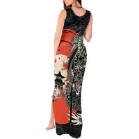 Japanese Dragon Katana Enso Tank Maxi Dress Japan Pagoda Seamless Cloud - Polynesian Pride