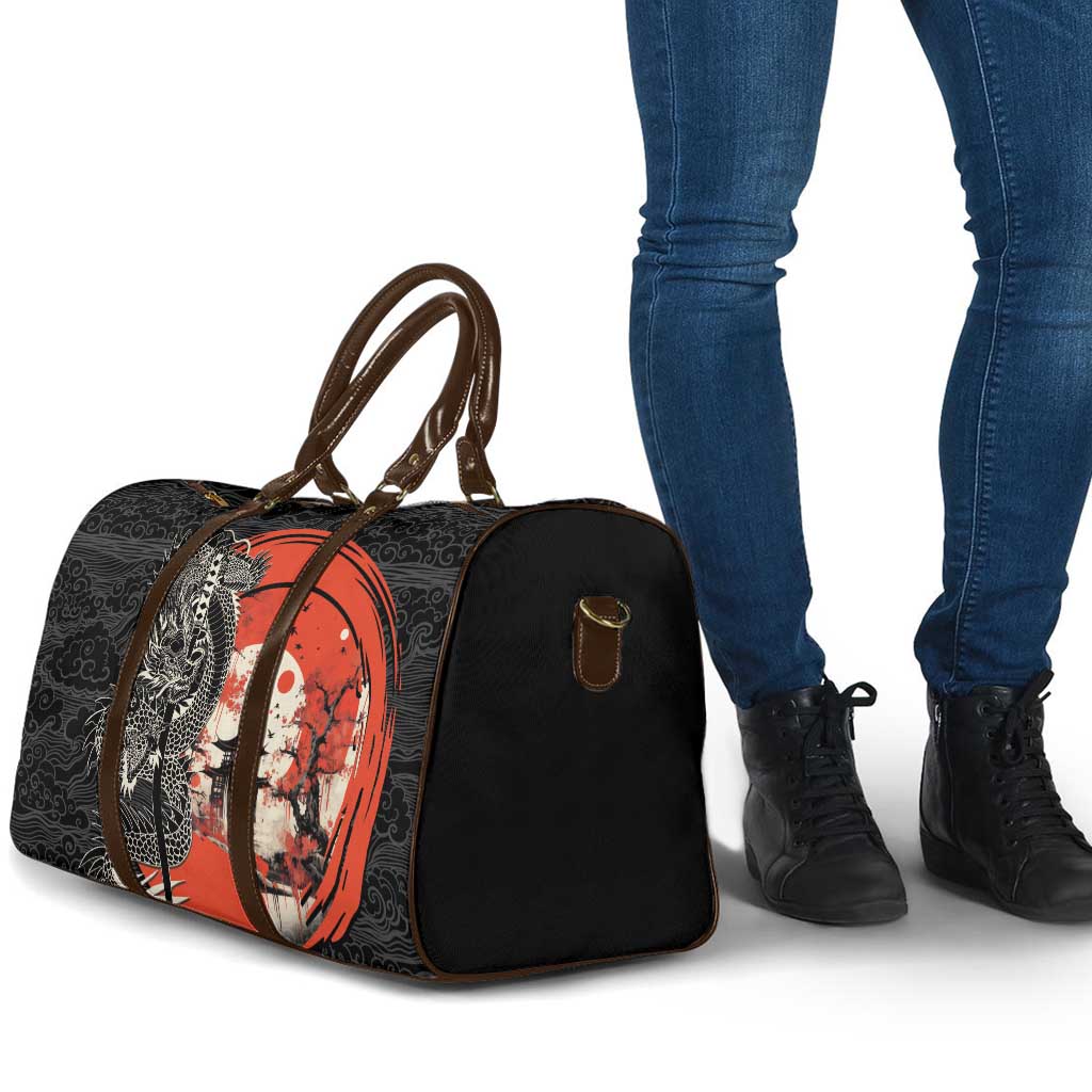Japanese Dragon Katana Enso Travel Bag Japan Pagoda Seamless Cloud - Polynesian Pride