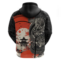 Japanese Dragon Katana Enso Zip Hoodie Japan Pagoda Seamless Cloud - Polynesian Pride