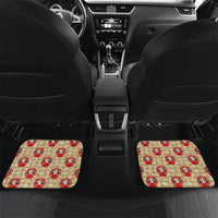 Japanese Daruma Doll Car Mats Palaka With Seamless Bamboo Pattern - Polynesian Pride