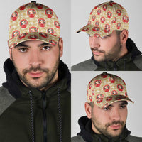 Japanese Daruma Doll Classic Cap Palaka With Seamless Bamboo Pattern