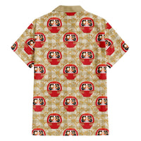Japanese Daruma Doll Family Matching Off Shoulder Maxi Dress and Hawaiian Shirt Palaka With Seamless Bamboo Pattern - Polynesian Pride