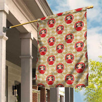 Japanese Daruma Doll Garden Flag Palaka With Seamless Bamboo Pattern - Polynesian Pride