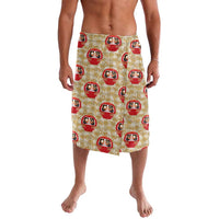 Japanese Daruma Doll Lavalava Palaka With Seamless Bamboo Pattern - Polynesian Pride