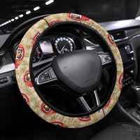 Japanese Daruma Doll Steering Wheel Cover Palaka With Seamless Bamboo Pattern - Polynesian Pride