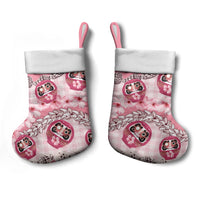 Japanese Daruma Doll Palaka Christmas Stocking Cherry Blossoms With Shell Lei