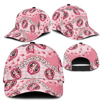 Japanese Daruma Doll Palaka Classic Cap Cherry Blossoms With Shell Lei