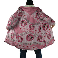 Japanese Daruma Doll Palaka Cloak Cherry Blossoms With Shell Lei - Polynesian Pride