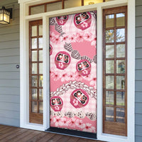 Japanese Daruma Doll Palaka Door Cover Cherry Blossoms With Shell Lei - Polynesian Pride