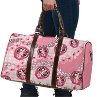 Japanese Daruma Doll Palaka Travel Bag Cherry Blossoms With Shell Lei - Polynesian Pride