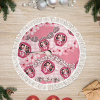 Japanese Daruma Doll Palaka Tree Skirt Cherry Blossoms With Shell Lei