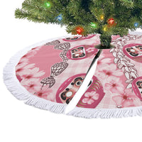 Japanese Daruma Doll Palaka Tree Skirt Cherry Blossoms With Shell Lei