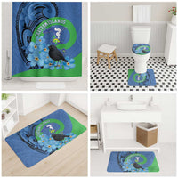 New Zealand Chatham Islands Bathroom Set Wharekauri Forget Me Not With Black Robin LT14 - Polynesian Pride