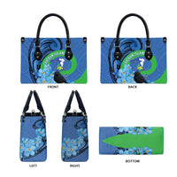 New Zealand Chatham Islands Leather Bag Wharekauri Forget Me Not With Black Robin - Polynesian Pride
