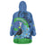 New Zealand Chatham Islands Wearable Blanket Hoodie Wharekauri Forget Me Not With Black Robin