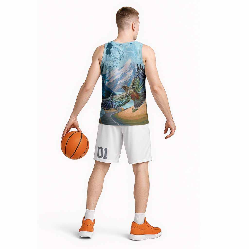 New Zealand South Island Basketball Jersey Te Waipounamu Aoraki Kea Bird - Polynesian Pride