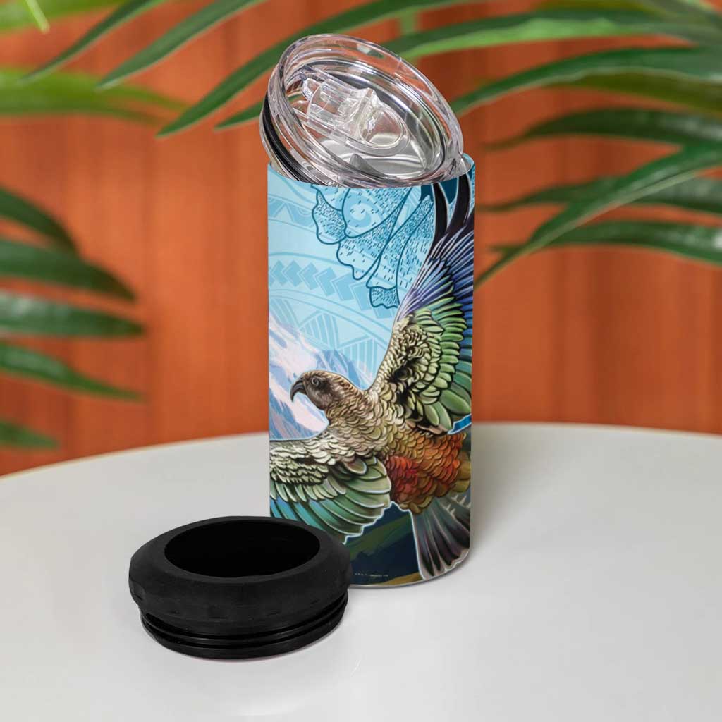 New Zealand South Island 4 in 1 Can Cooler Tumbler Te Waipounamu Aoraki Kea Bird LT14 - Polynesian Pride