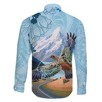 New Zealand South Island Family Matching Short Sleeve Bodycon Dress and Hawaiian Shirt Te Waipounamu Aoraki Kea Bird LT14 - Polynesian Pride