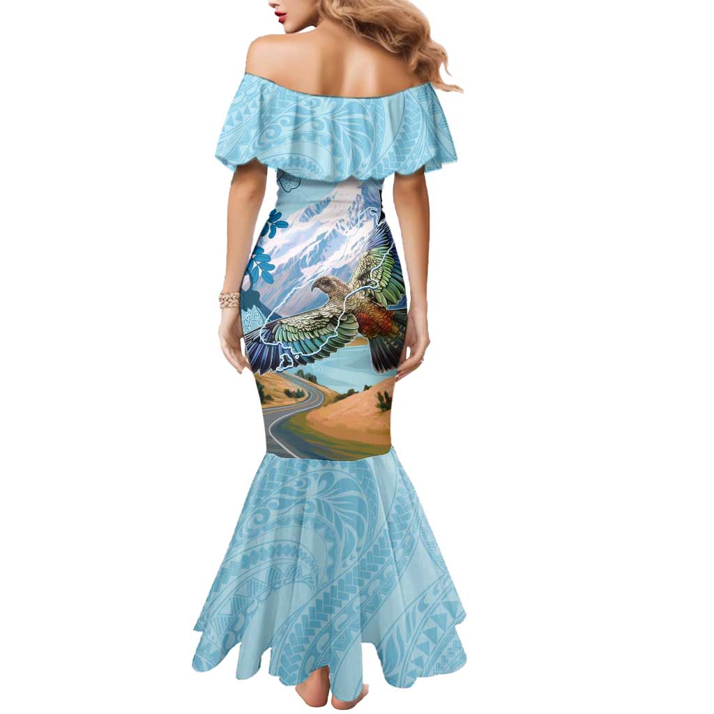 New Zealand South Island Mermaid Dress Te Waipounamu Aoraki Kea Bird LT14 - Polynesian Pride