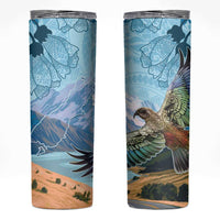 New Zealand South Island Skinny Tumbler Te Waipounamu Aoraki Kea Bird LT14 Blue - Polynesian Pride