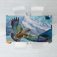 New Zealand South Island Tablecloth Te Waipounamu Aoraki Kea Bird LT14 Blue - Polynesian Pride