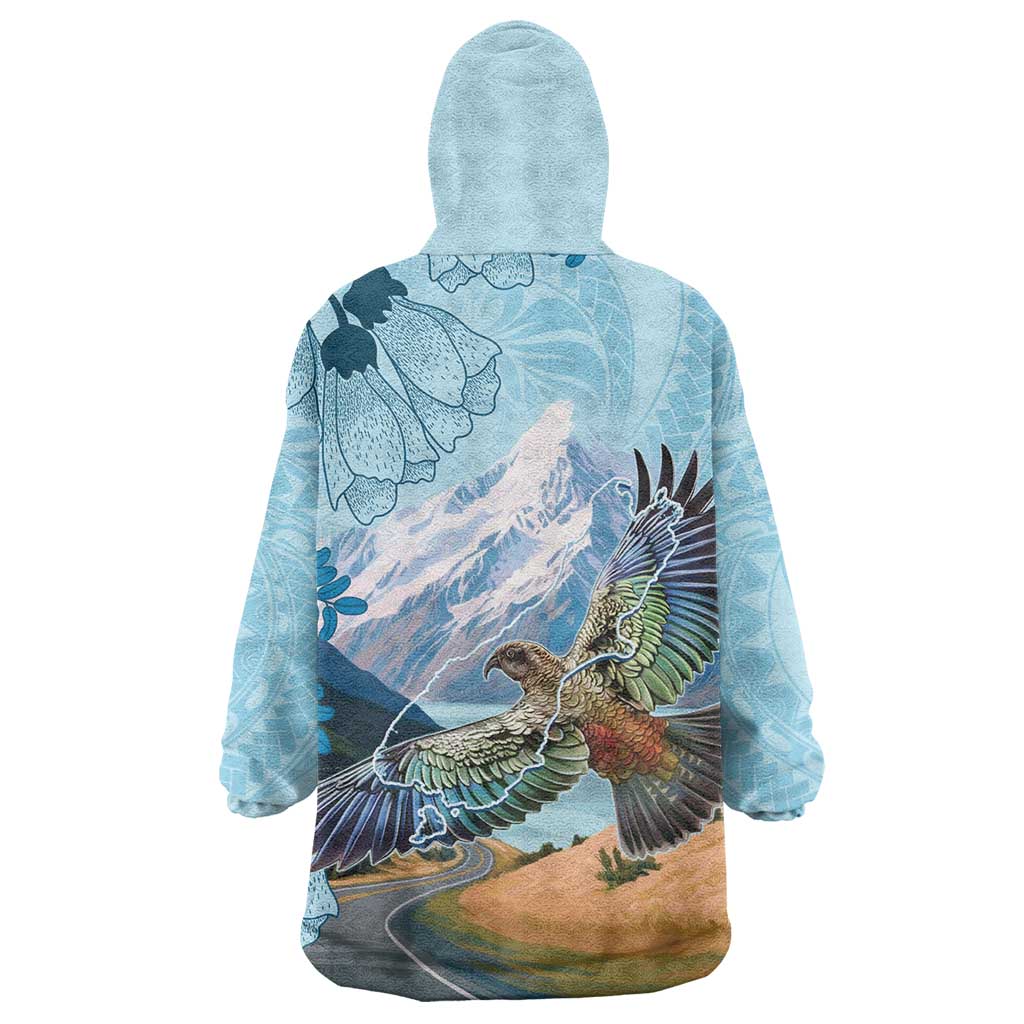 New Zealand South Island Wearable Blanket Hoodie Te Waipounamu Aoraki Kea Bird LT14 - Polynesian Pride