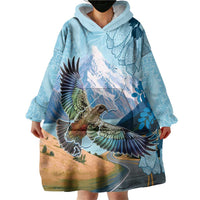 New Zealand South Island Wearable Blanket Hoodie Te Waipounamu Aoraki Kea Bird LT14 - Polynesian Pride