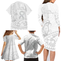 Polynesia Brain Cancer Awareness Family Matching Long Sleeve Bodycon Dress and Hawaiian Shirt In May We Wear Grey LT14 - Polynesian Pride