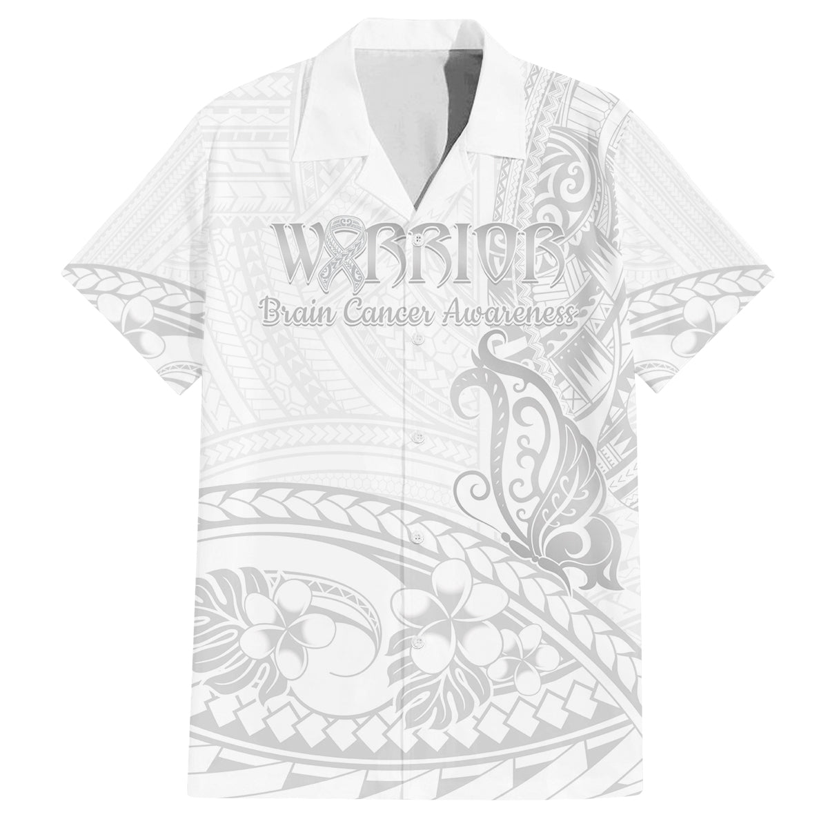 Polynesia Brain Cancer Awareness Family Matching Off Shoulder Maxi Dress and Hawaiian Shirt In May We Wear Grey