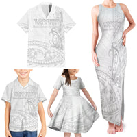 Polynesia Brain Cancer Awareness Family Matching Tank Maxi Dress and Hawaiian Shirt In May We Wear Grey LT14 - Polynesian Pride