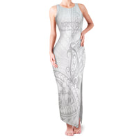 Polynesia Brain Cancer Awareness Family Matching Tank Maxi Dress and Hawaiian Shirt In May We Wear Grey LT14 Mom's Dress White - Polynesian Pride