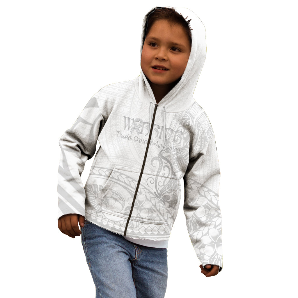 Polynesia Brain Cancer Awareness Kid Hoodie In May We Wear Grey