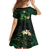 Polynesia Mental Health Awareness Family Matching Summer Maxi Dress and Hawaiian Shirt Green Ribbon Be Kind To Your Mind LT14 - Polynesian Pride