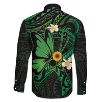 Polynesia Mental Health Awareness Family Matching Summer Maxi Dress and Hawaiian Shirt Green Ribbon Be Kind To Your Mind LT14 - Polynesian Pride