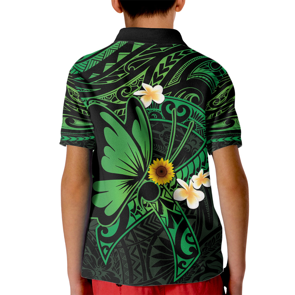 Polynesia Mental Health Awareness Kid Polo Shirt Green Ribbon Be Kind To Your Mind