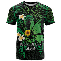 Polynesia Mental Health Awareness T Shirt Green Ribbon Be Kind To Your Mind
