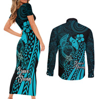 Polynesia World Ovarian Cancer Day Couples Matching Short Sleeve Bodycon Dress and Long Sleeve Button Shirt You Matter Polynesian Women LT14 - Polynesian Pride