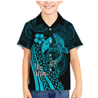 Polynesia World Ovarian Cancer Day Family Matching Mermaid Dress and Hawaiian Shirt You Matter Polynesian Women LT14 Son's Shirt Teal - Polynesian Pride