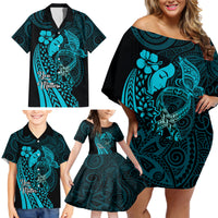 Polynesia World Ovarian Cancer Day Family Matching Off Shoulder Short Dress and Hawaiian Shirt You Matter Polynesian Women LT14 - Polynesian Pride