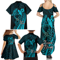 Polynesia World Ovarian Cancer Day Family Matching Summer Maxi Dress and Hawaiian Shirt You Matter Polynesian Women LT14 - Polynesian Pride