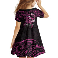 Polynesia Breast Cancer Awareness Family Matching Tank Maxi Dress and Hawaiian Shirt Pink Ribbon No One Fights Alone - Black LT14 - Polynesian Pride