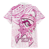 Polynesia Breast Cancer Awareness Family Matching Mermaid Dress and Hawaiian Shirt Pink Ribbon No One Fights Alone - White LT14 - Polynesian Pride