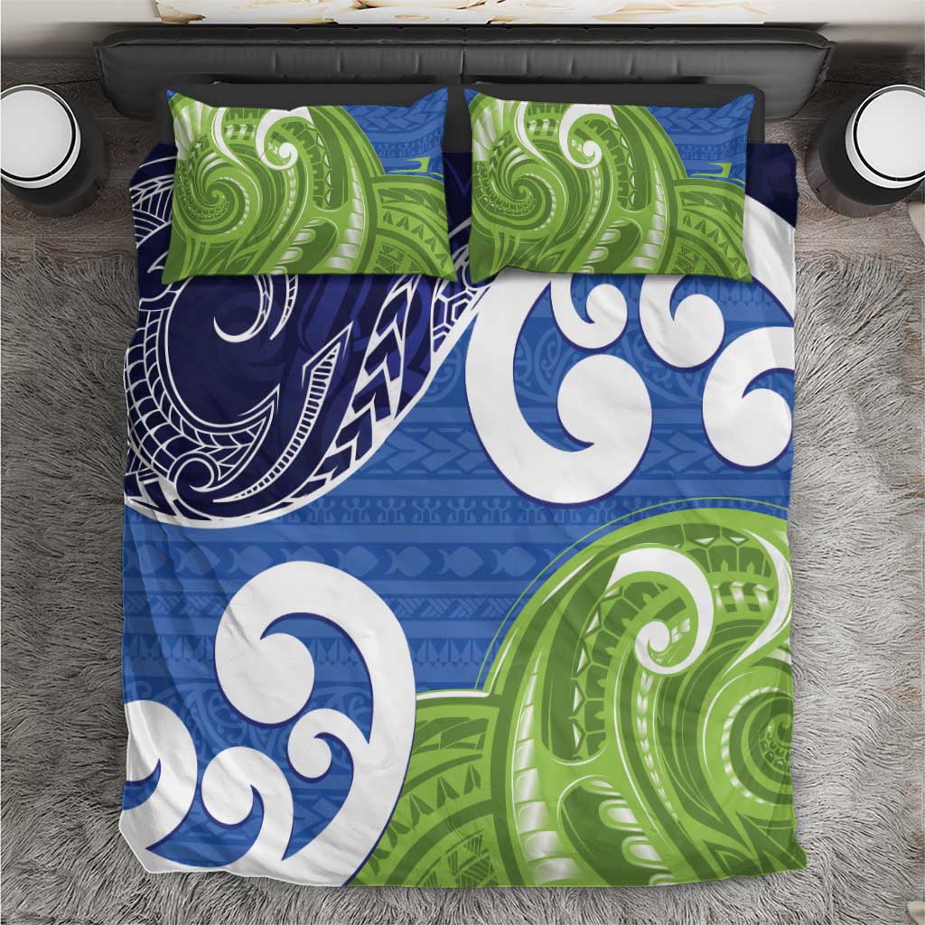 Southland New Zealand Bedding Set Maori Koru Flag Color LT14 Blue - Polynesian Pride