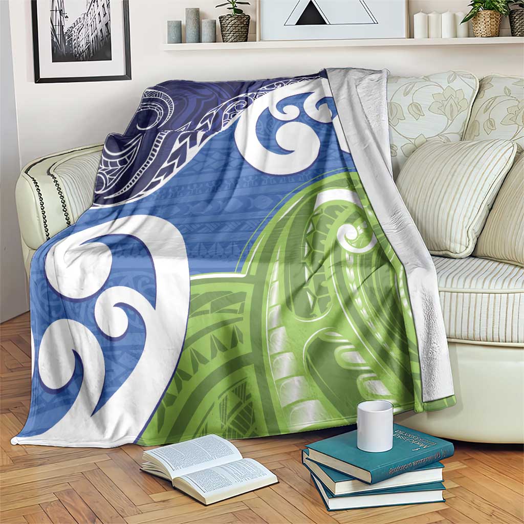 Southland New Zealand Blanket Maori Koru Flag Color LT14 Blue - Polynesian Pride
