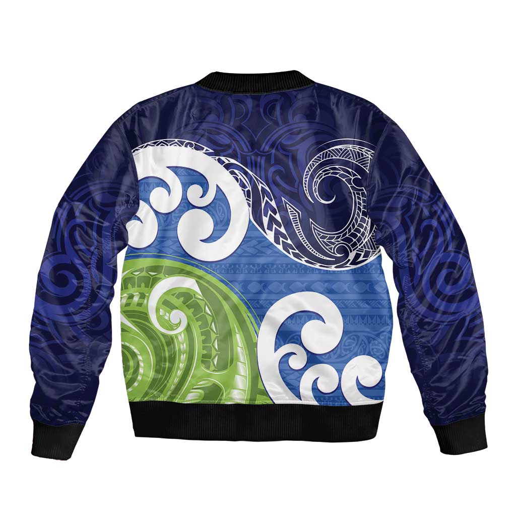 Southland New Zealand Bomber Jacket Maori Koru Flag Color LT14 - Polynesian Pride