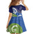 Southland New Zealand Family Matching Off Shoulder Short Dress and Hawaiian Shirt Maori Koru Flag Color